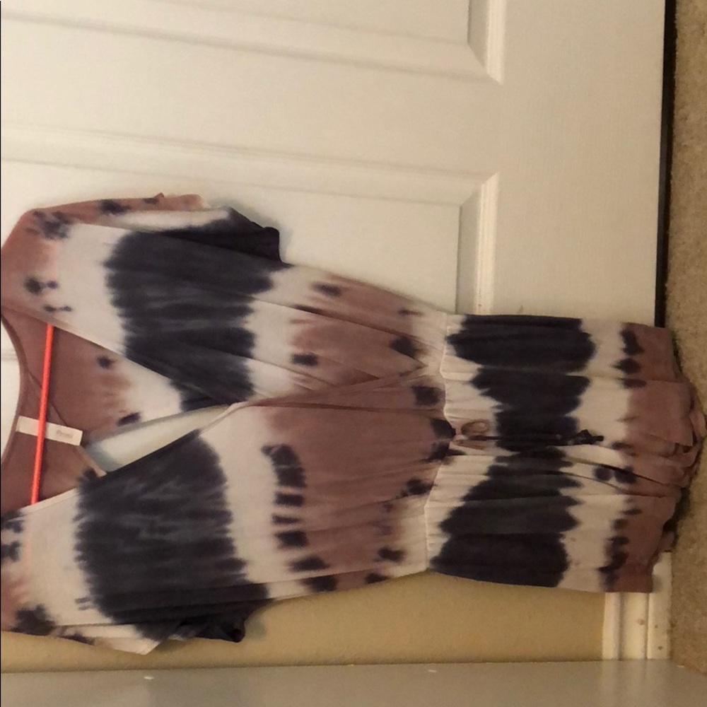 Cutest tie dye print open back soft romper